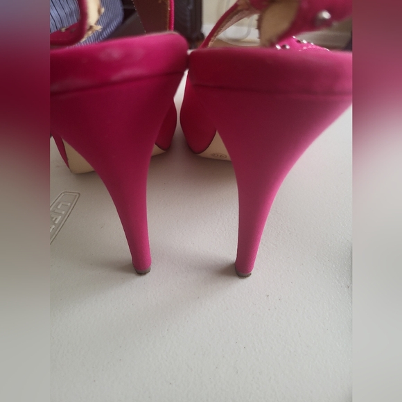 SPRING open toe heels -.Fuschia.Pink -Size 40/9 - Picture 4 of 7